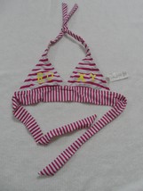 Roxy Girls Double Tiki Triangle Bikini top White Pink Yellow size 8 - £3.91 GBP