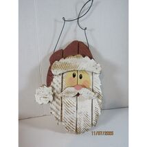 Rustic Wooden Santa Claus Face Christmas Wall Decor Hanging Ornament - $9.50