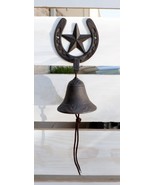 Cast Iron Rustic Vintage Western Star Horseshoe Door Wall Dinner Yard Be... - $39.73 CAD
