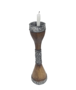 Wooden Vertical Candle Holder with Decorative Ornament - £22.77 GBP