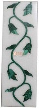 6&quot;x4&quot; White Marble Wall Decor Tile Malachite Inlay Floral Leaf Art Livin... - £182.31 GBP
