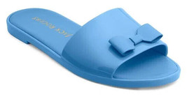 JACK ROGERS Atlantic Blue Patricia Bow Accent Jelly Slide Sandals Sz 10 NEW - £21.58 GBP
