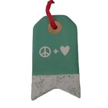 Starbucks Ceramic Ornament Peace Plus Love Gift Tag Brand New - $18.69