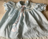 VTG Peaches N Cream Embroidered Swan  Dress Lace Frilly Peter Pan collar... - $23.15
