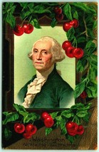 George Washington Cherry Branches Border Embossed Winsch Back DB Postcard G12 - £9.81 GBP