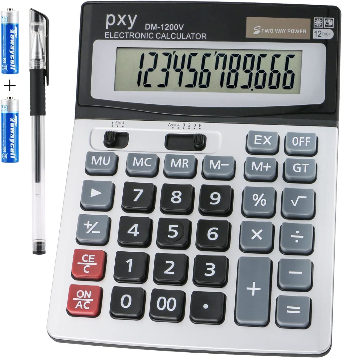Desk Calculator 12 Digit Extra Large Lcd Display, Touch Comfortable With... - $44.99