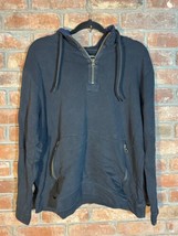 Men’s Carbon 2 Cobalt Hooded Quarter Zip Sweatshirt Large Drawstring Zip... - $38.49