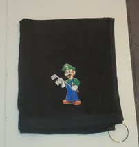 Luigi Mario Bros Golf Sport Towel 16x18 Black  - £12.59 GBP