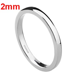 2mm/4mm/6mm Polished Silver Color Titanium Ring Women Smooth Wedding  Minimalism - $33.48