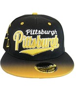 Pittsburgh Fade Top Printed Bill Adjustable Snapback Baseball Cap (Black... - £11.95 GBP