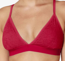 Maidenform Stretch Lace Triangle Bralette Dark Red Size Small - £9.77 GBP