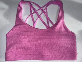 Body By Cotton On Strappy Back Textured Sports Bra Neon Orchid Size Small - £19.14 GBP