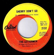 The Lettermen Sherry Don&#39;t Go 45 rpm Never My Love - £3.90 GBP