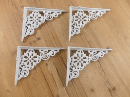 4 Distressed White Cast Iron Shelf Brackets Braces Bookshelf 7 3/4&quot; X 6 ... - $39.99
