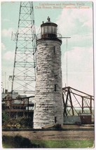 Postcard Lighthouse &amp; Hamilton Yacht Club House Beach Hamilton Ontario - £8.56 GBP