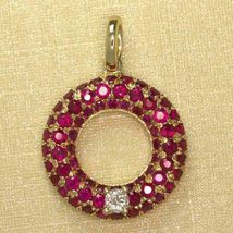 2.00Ct Round Cut Pink Sapphire Circle Halo Pendant Necklace 14k Yellow Gold Over - £81.35 GBP