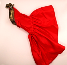 Vintage Barbie Clothes Oscar De La Renta Fashion Red &amp; Gold Ball Gown Ou... - £12.33 GBP