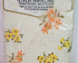 Springmaid No-Iron Marvelair Twin Flat Sheet Yellow Orange Floral Flower... - $24.70