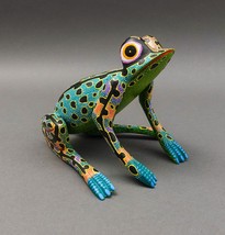 David Blas Signed Oaxacan Mexican Folk Art Wood Carving Alebrije Frog - £156.61 GBP