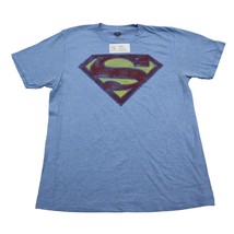 Superman Shirt Mens M Blue Character Inspired Short Sleeve Crew Neck Graphic Tee - $18.69