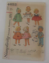 SIMPLICITY PATTERN #4652 WARDROBE FOR CHATTY CATHY DOLL TRANSFER INCLUDE... - $9.99