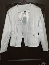 Roccobarocco Moto Jacket WHITE Made in Italy  Size IT 42 NEW - £138.79 GBP