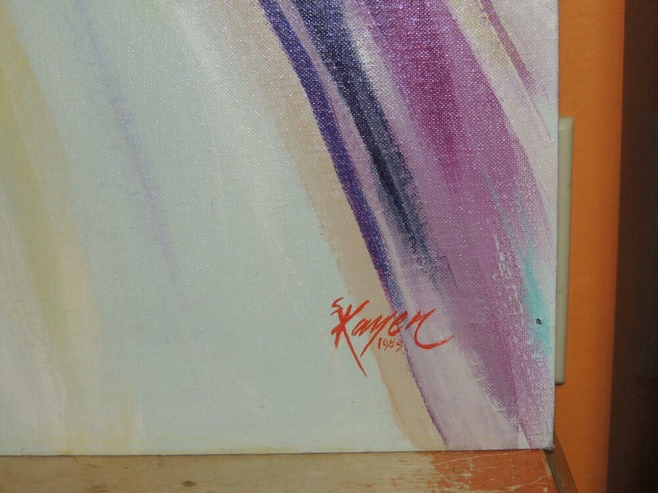 Painting signed 20x16 S Kamen Canvas expressionist Samuel Sam Sailing San Diego Item image 5