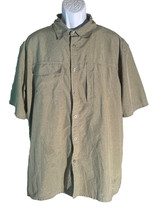 RUSTIC RIDGE men&#39;s Short Sleeve Button Down Vented Outdoor Shirt Green XL - $10.88
