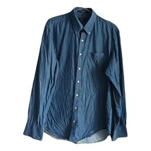 Gant Men&#39;s Blue Regular Fit Long Sleeve Button Up Shirt with Pocket Logo... - $26.77