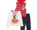 NWT Disney Elena of Avalor Hooded Vest Shirt &amp; Jeggings Girls Outfit Set 2T - $10.99
