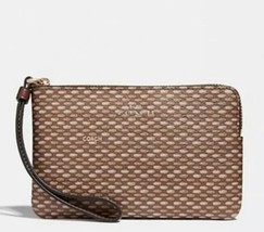 COACH Corner Zip Wristlet with Legacy Canvas Coated Print  F35869 NWT + GFT RCPT - £23.70 GBP