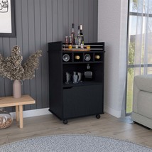Phoenix Bar Cart: 2 Shelves, 4 Cubbies, Cabinet - $3,316.94 MXN