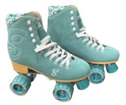 sz 10 Roller Derby Candi Girl Carlin Quad Art Roller Skates Seafoam Gree... - $119.99