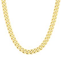 MCS Jewelry 14 Karat Yellow Gold Miami Cuban Lightweight Chain Necklace 6.5 mm ( - £1,970.84 GBP
