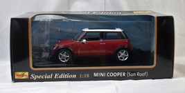 Maisto Special Edition Die-Cast 1:18 Red Mini Cooper With Sunroof W/Orig... - £23.48 GBP