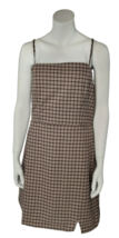 Plaid Jumper Square Neck Notch Front Dress Brown Pink Juniors Size XL GB New - £20.51 GBP