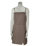Plaid Jumper Square Neck Notch Front Dress Brown Pink Juniors Size XL GB... - £20.66 GBP