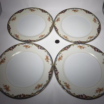 Set of 4 Noritake Oxford 10&quot; Porcelain Dinner Plates 1920s Japan 85963 EUC - £31.59 GBP