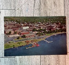 Postcard Aerial View of Bemidji, Minnesota Paul Bunyan Playground &amp; Babe... - £3.21 GBP