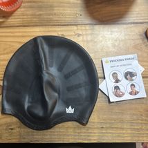 Ultra Premium Silicone Swim Cap for Women Men Teen Black New - $6.19