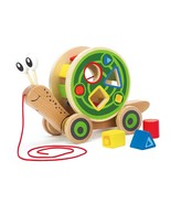 Award Winning Hape Walk-A-Long Snail Toddler Wooden Pull Toy, L: 11.9, - £30.01 GBP