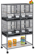 Double Story Stackable Center Divided Breeder Breeding Nest Bird Rolling... - £336.99 GBP