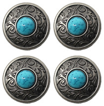 4 Conchos Rhinestone Horse Saddle Western Rodeo Bridle Turquoise CO93 - $22.76