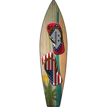 Arkansas Flag and US Flag Flip Flop Novelty Mini Metal Surfboard MSB-242 - $16.95