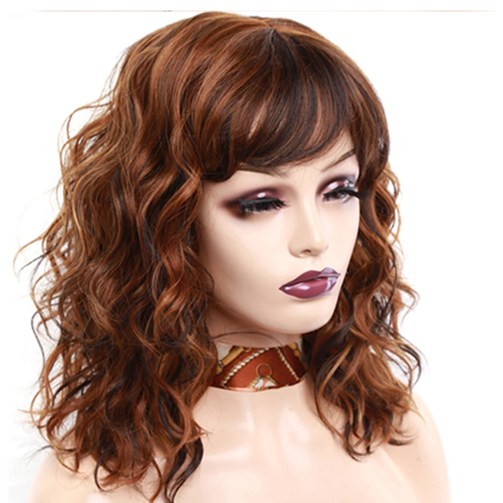 Amir Brown Wigs Synthetic Natural Wavy Wigs for Women Shoulder Length Ha... - £20.01 GBP