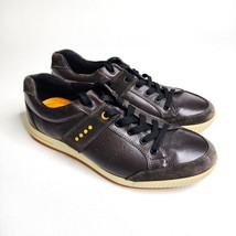 ECCO Shoes Street Golf Sneakers Spikeless Athletic Brown Leather Lace Up Size 9 - £38.85 GBP