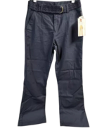 White Stag Pant Womens 6 Average Navy Blue Classic Stretch Belted Vintag... - $26.85