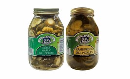 Amish Wedding Sweet Garlic Dill Pickle Chips &amp; Hamburger Dill Pickle Chips 2-PK - £32.33 GBP