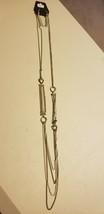 Paparazzi Long Necklace & Earring Set (New) #759 Silver & White Chains W/ Hearts - $4.95