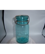 KS1 - 1920&#39;s Trade Mark Banner Jar Reg US Pat Off Ball Blue 7 1/8&quot; Fruit... - $15.00